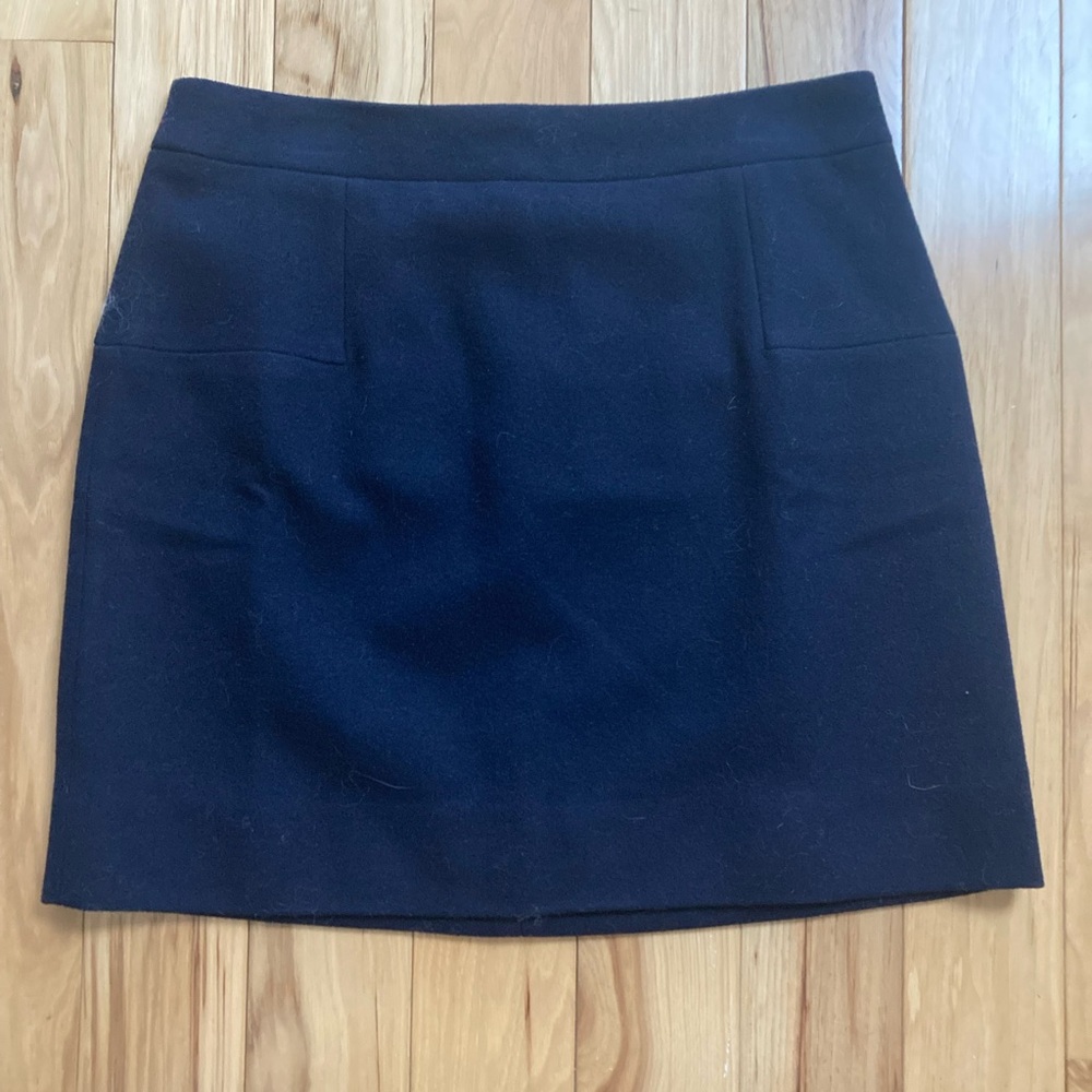 J. Crew NWOT Navy Wool Blend Mini Skirt 4